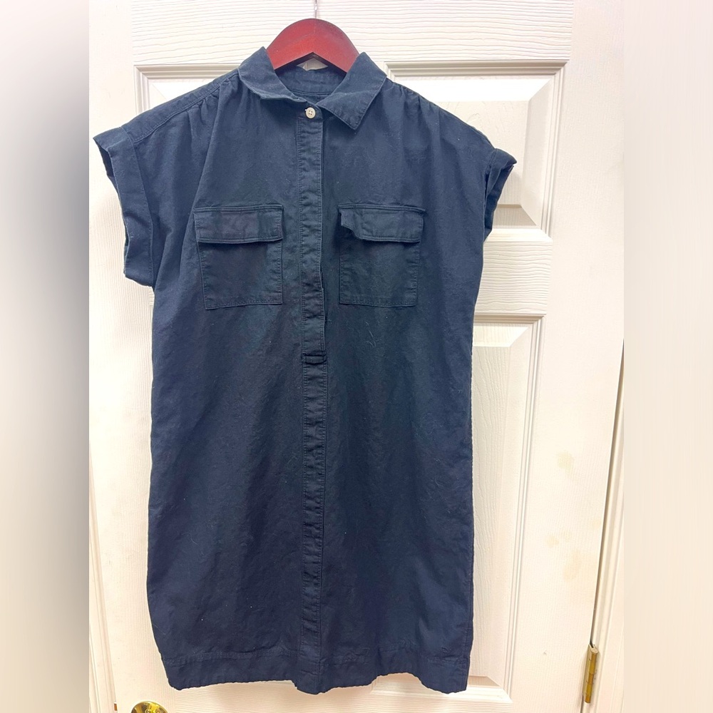 Black linen Vinyard Vines knee length dress XS